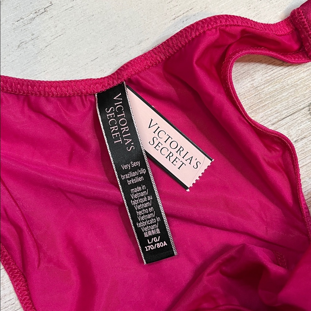 Victorias Secret Hot Pink Very Sexy Brazilian Panties Size Large - Picture 5 of 8